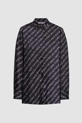 Versace Jeans Couture γυναικείο πουκάμισο με all-over contrast logo print - 75HAL222NS336 Μαύρο 42